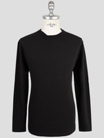 Kiton Knt Black Cotton Sweater Crewneck