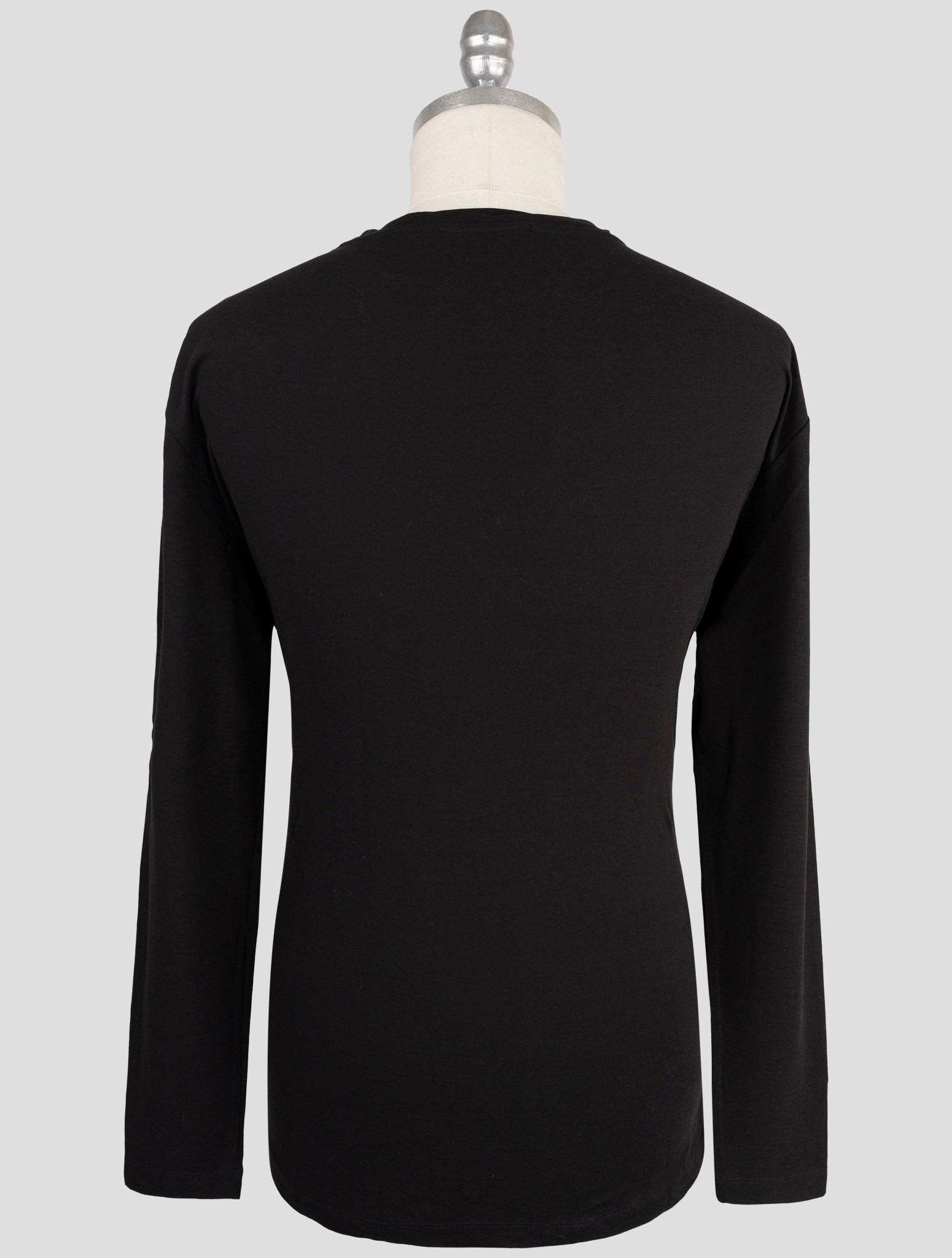 Kiton Knt Black Cotton Sweater Crewneck