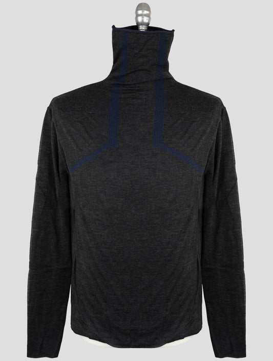Kiton Knt Dark Gray Wool Cashmere Sweater Turtleneck