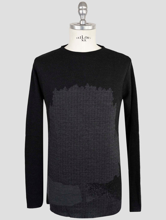 Kiton Knt Dark Gray Wool Cashmere Pl Sweater Crewneck