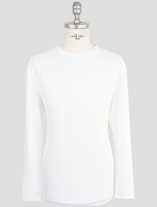 Kiton Knt White Cotton Sweater Crewneck