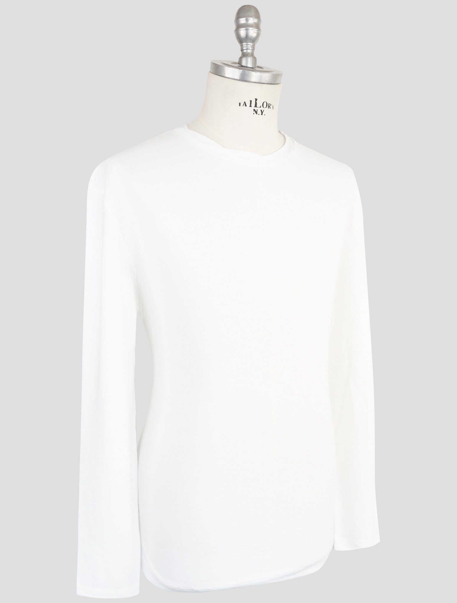 Kiton Knt White Cotton Sweater Crewneck