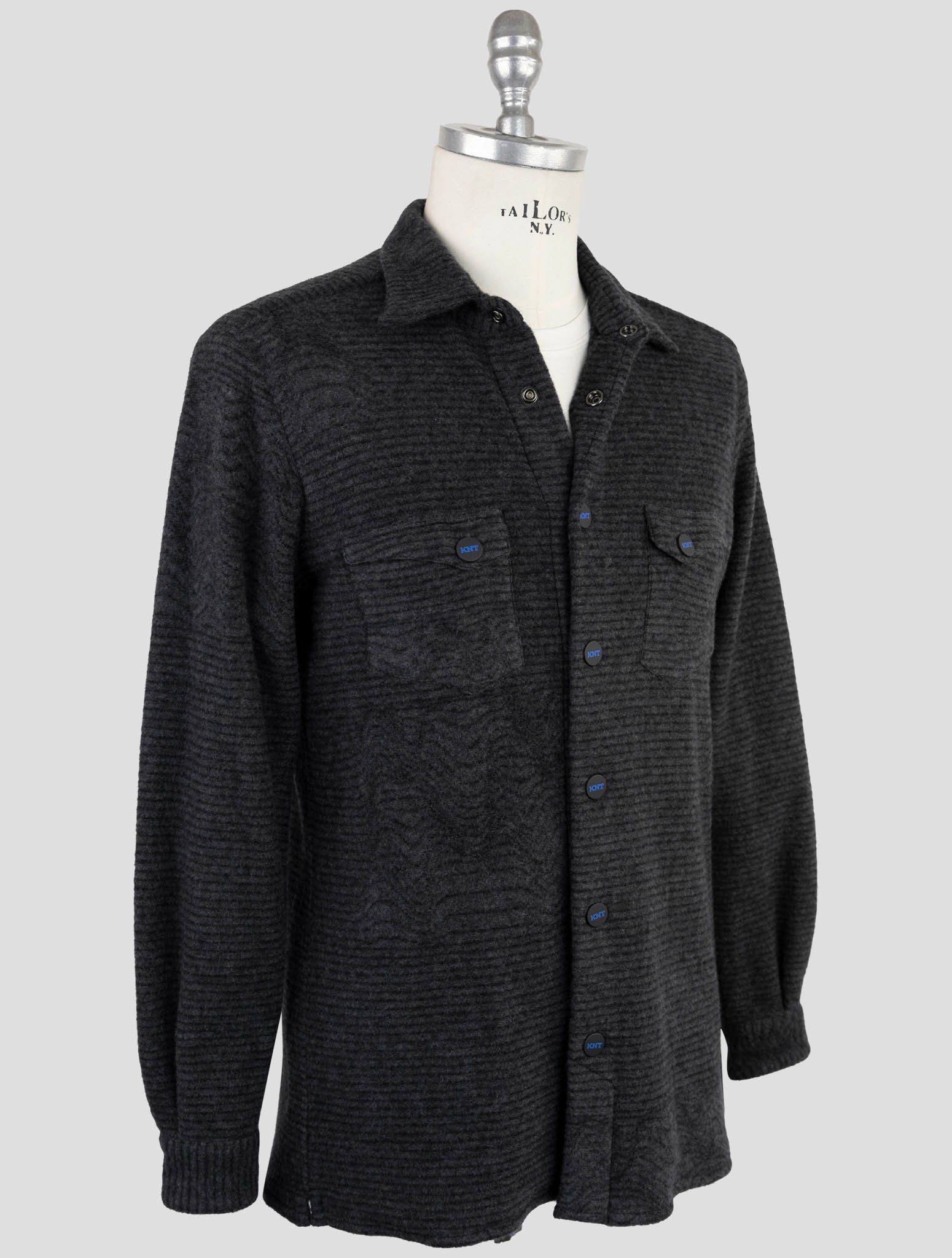 Kiton Knt Dark Gray Cashmere Pa Coat