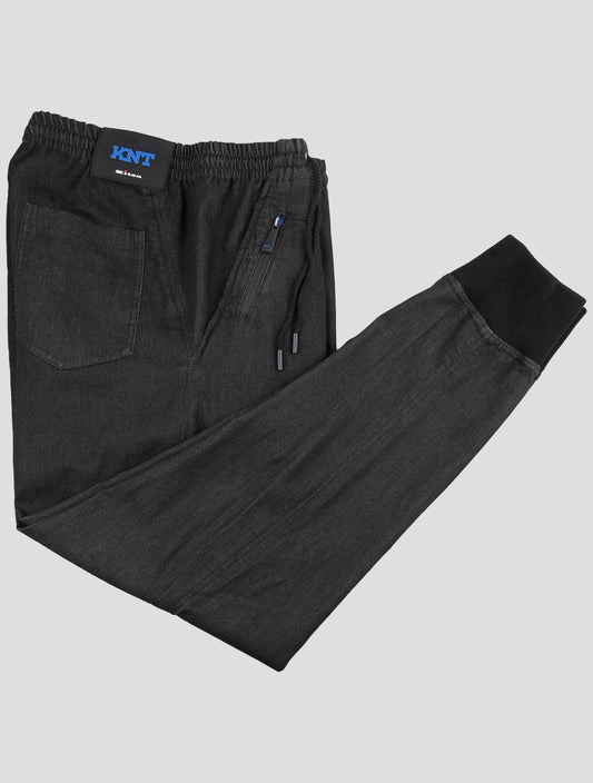 Kiton Knt Black Cotton Pl Ea Pants