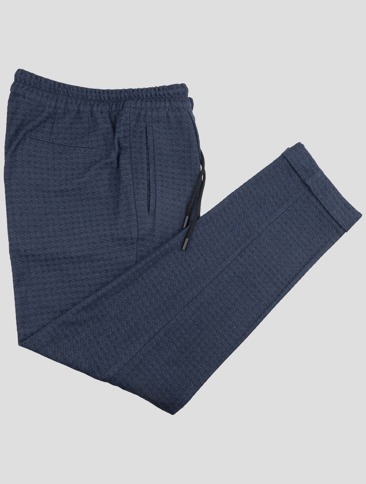 Kiton Knt Blue Cotton Cashmere Silk Pants
