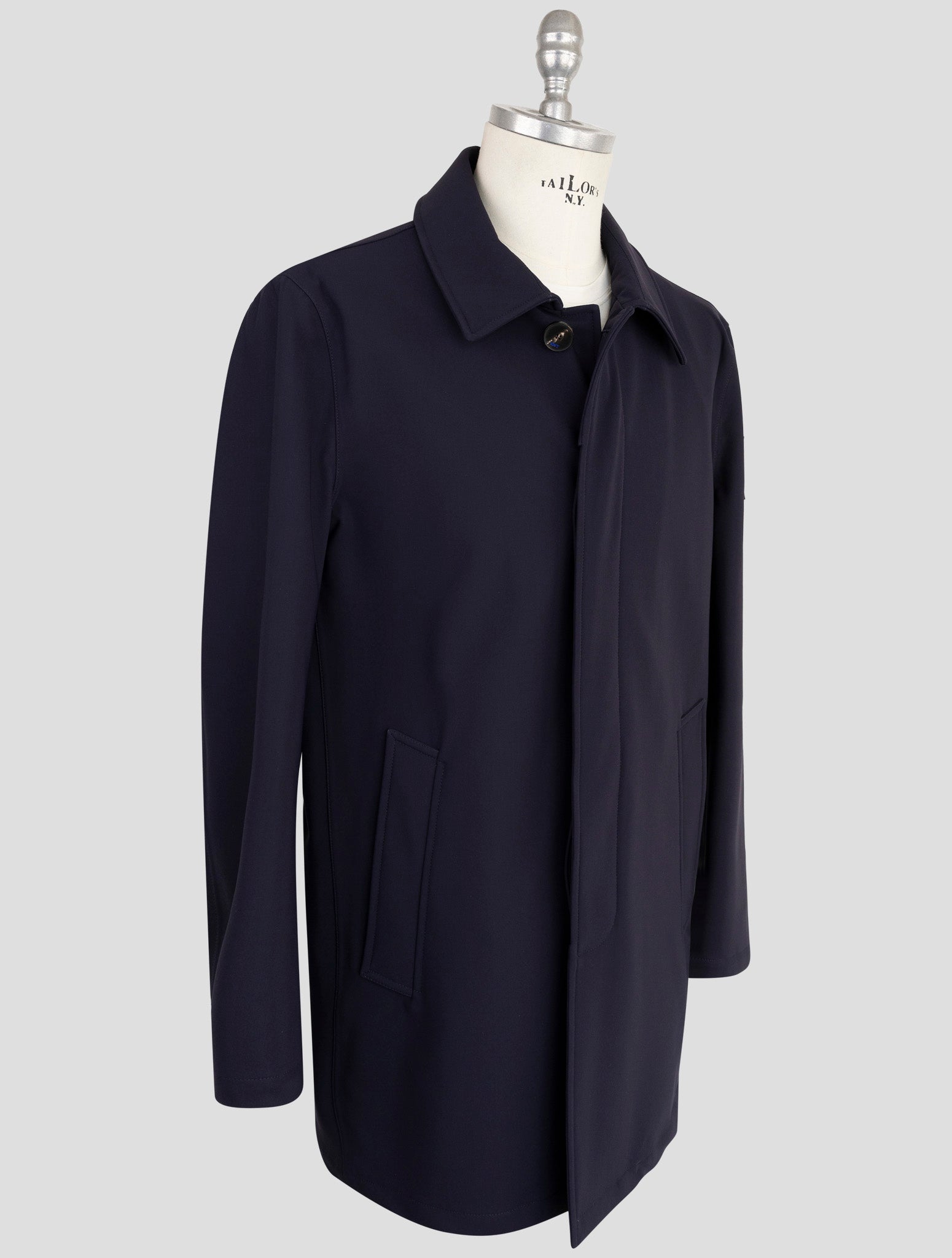 Kiton Knt Blue Wool Pa ea Overcoat