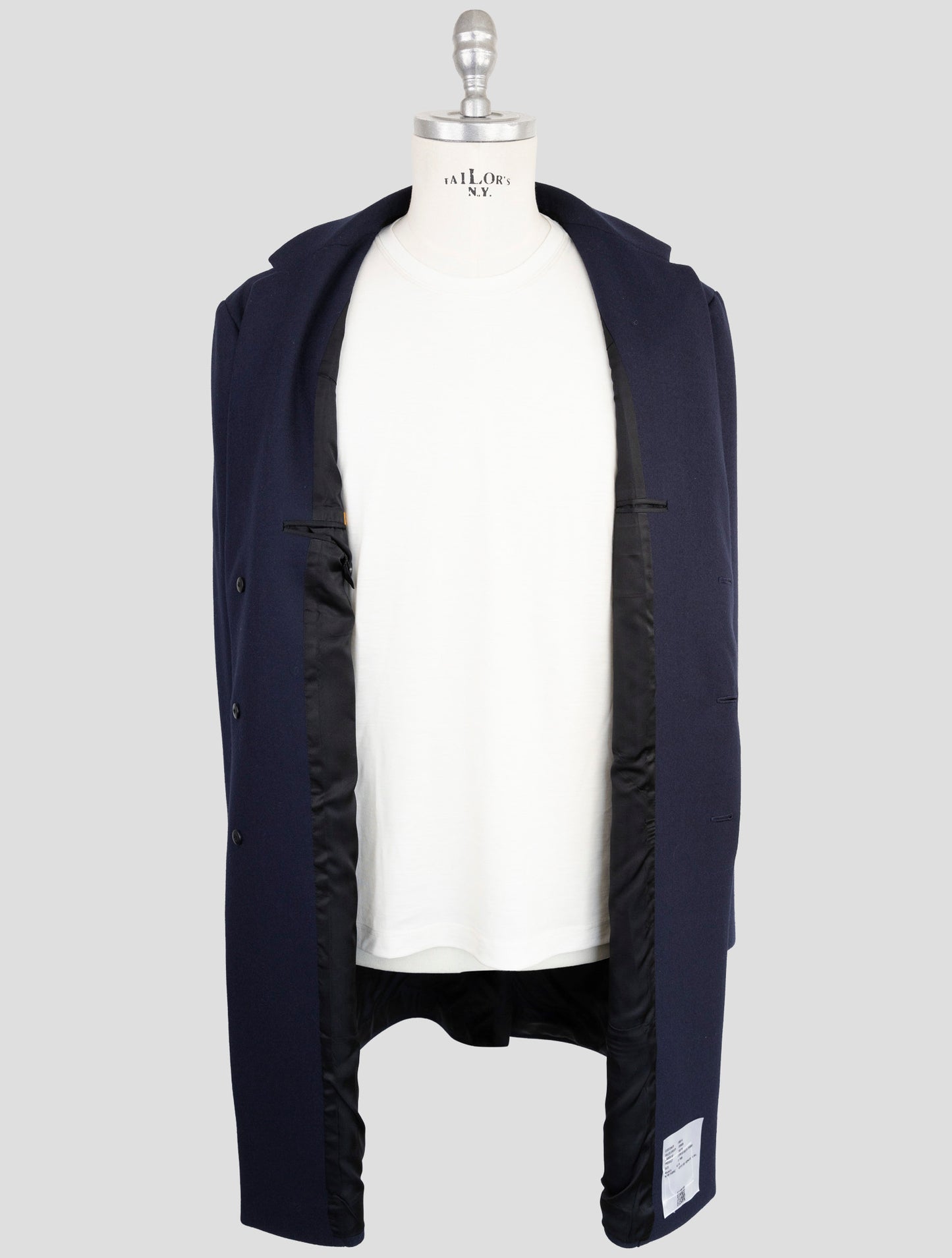 Kiton Knt Blue Wool 14 Micron  Overcoat