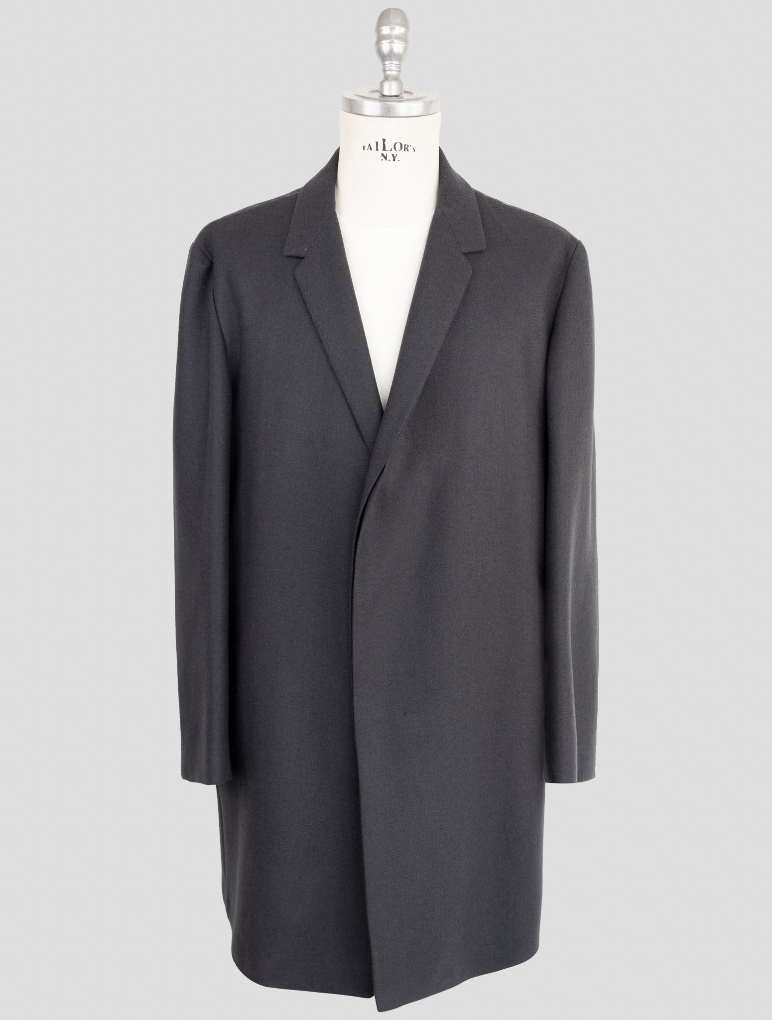 Kiton Dark Gray Fleece Wool Overcoat