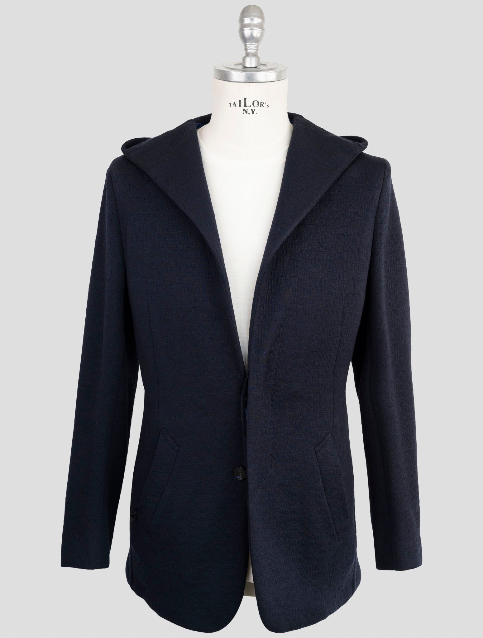 Kiton KNT Dark Blue Fleece Wool Blazer