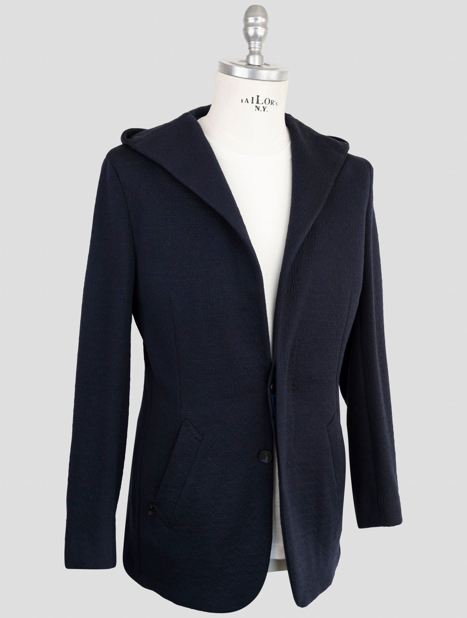Kiton KNT Dark Blue Fleece Wool Blazer