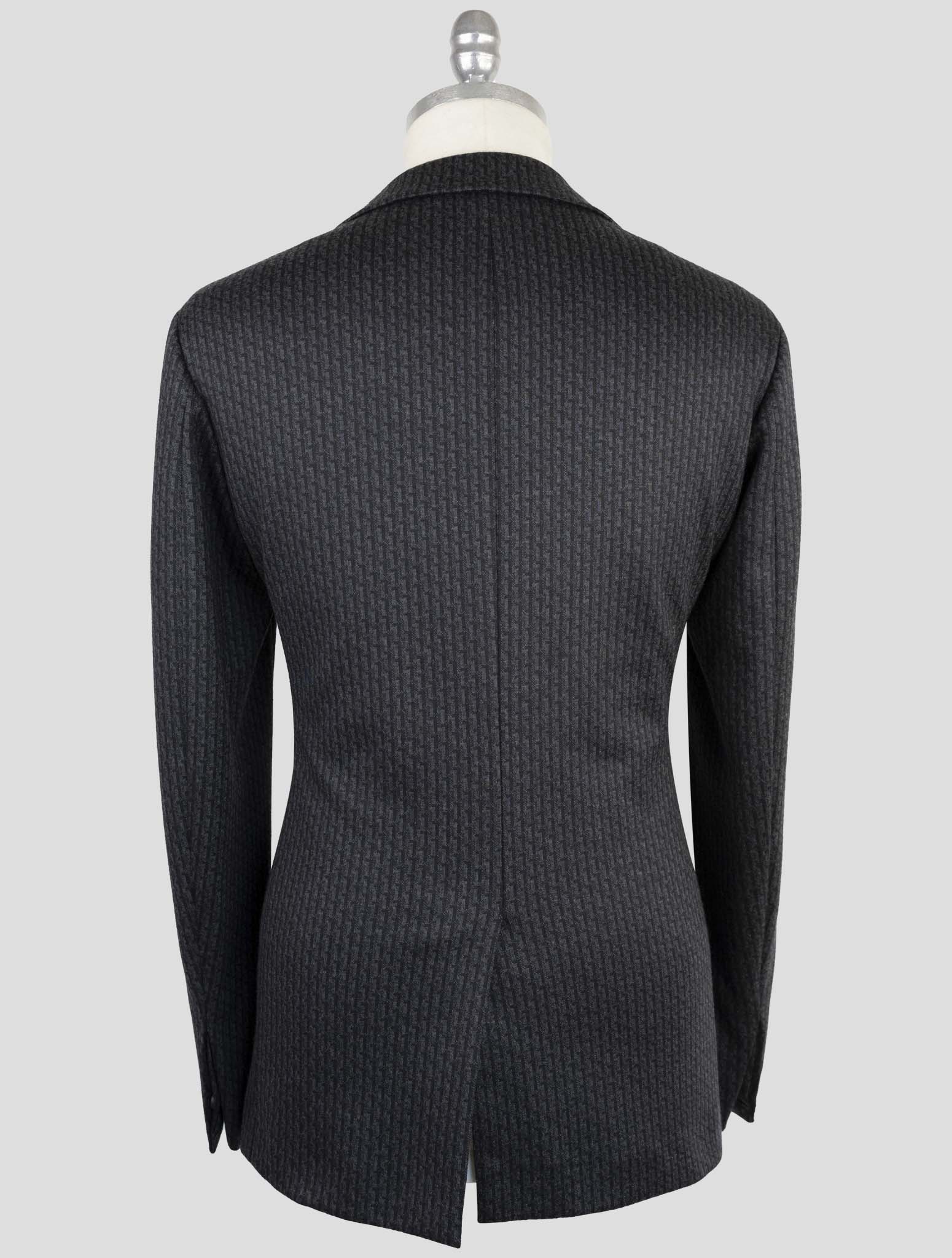 Kiton Knt Gray Wool Cashmere Pl Blazer