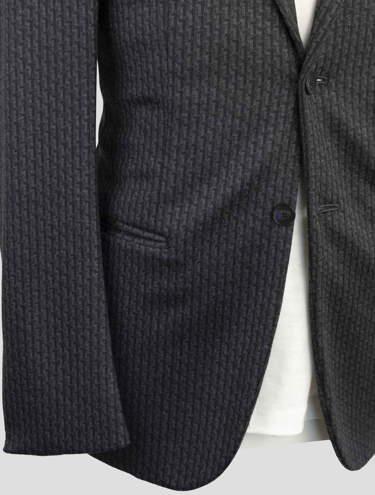 Kiton Knt Gray Wool Cashmere Pl Blazer