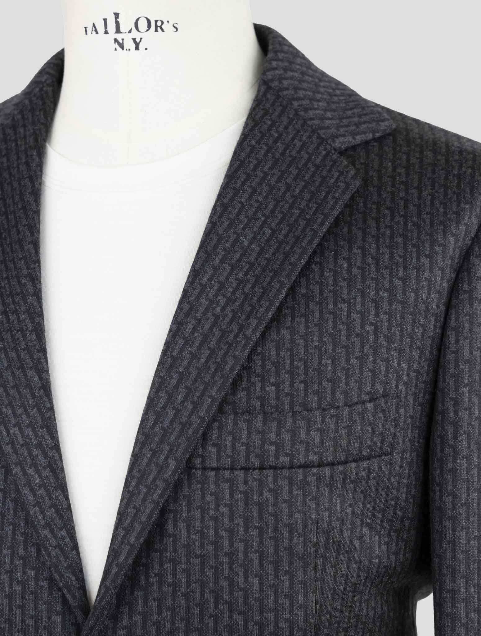 Kiton Knt Gray Wool Cashmere Pl Blazer