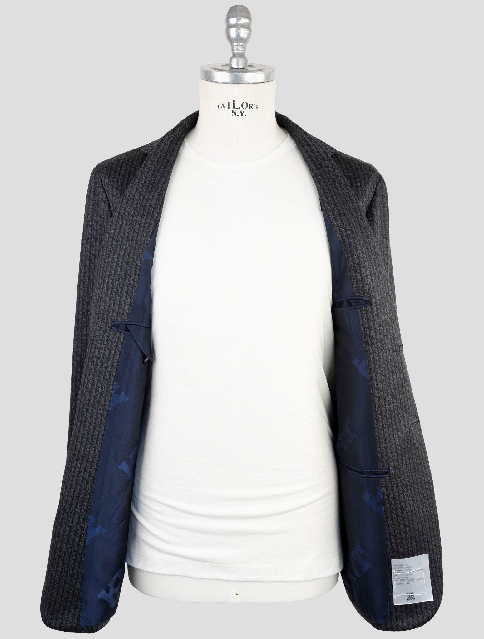 Kiton Knt Gray Wool Cashmere Pl Blazer