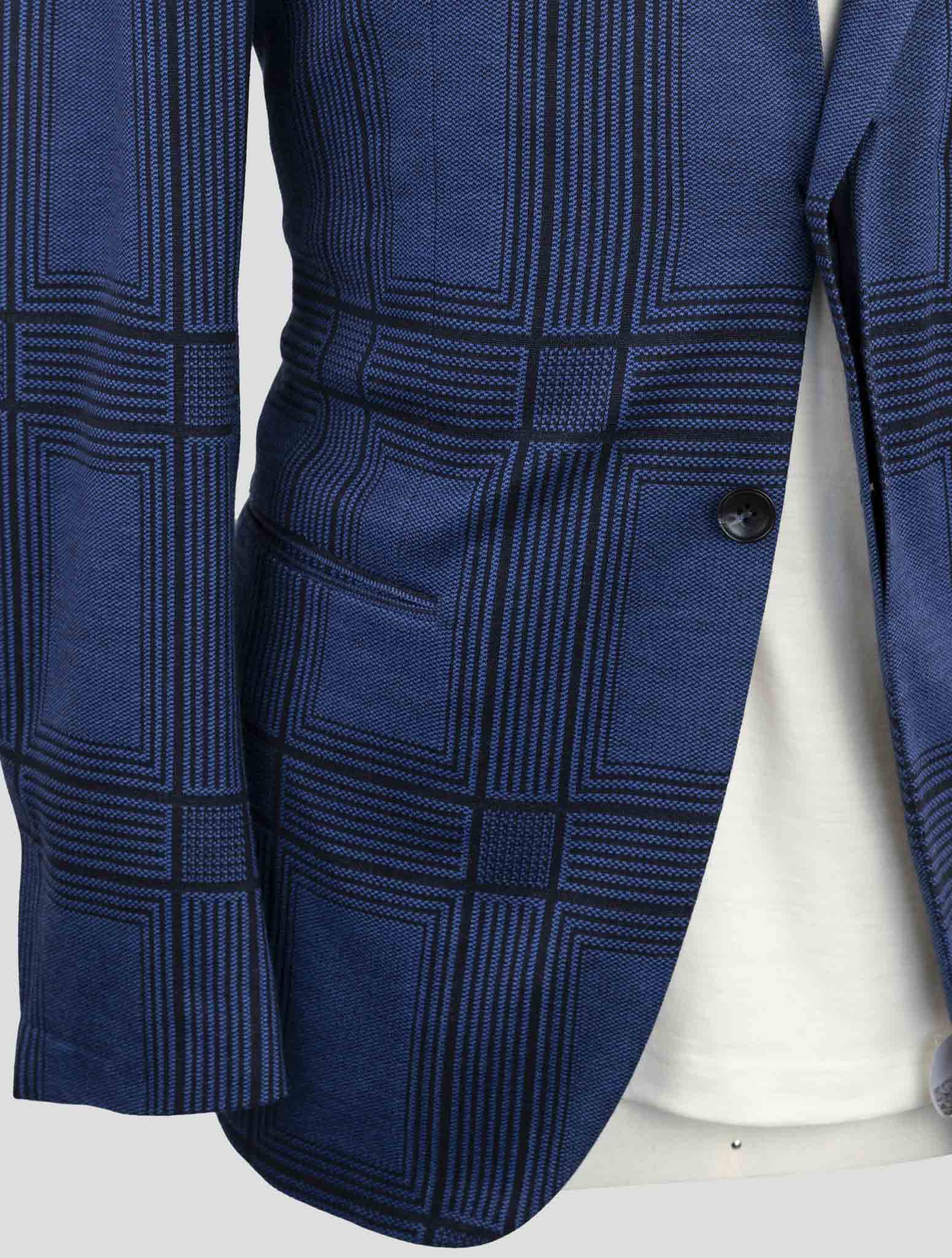 Kiton Knt Blue Cashmere Cotton Pl Blazer