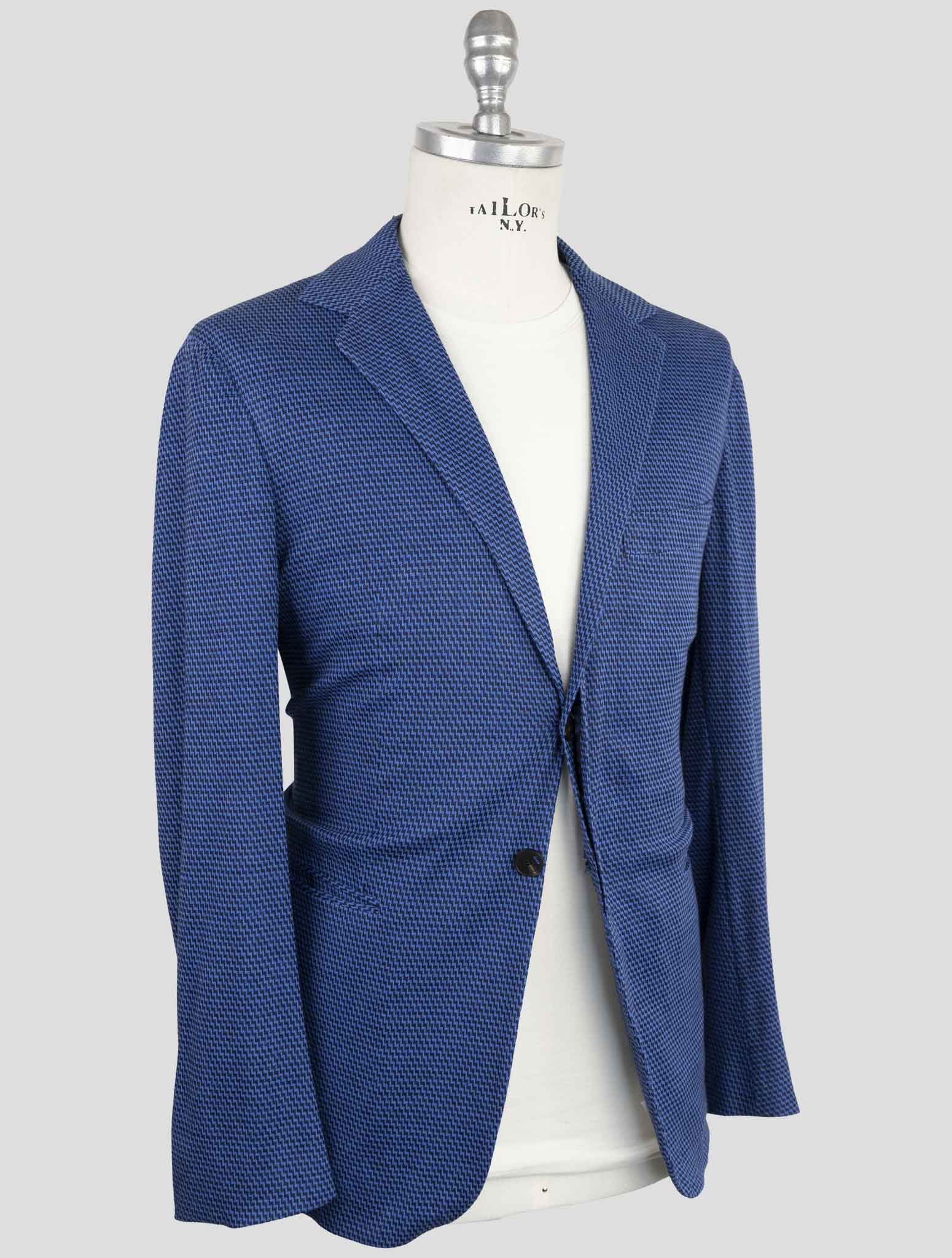 Kiton Knt Blue Cotton Cashmere Silk Suit