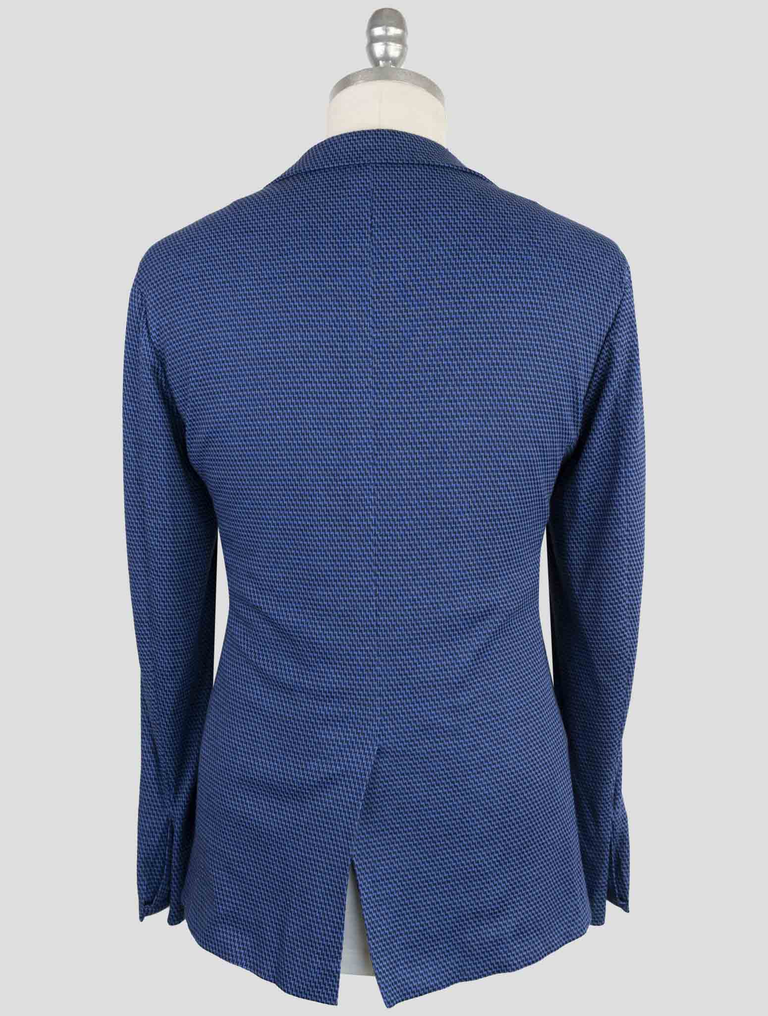Kiton Knt Blue Cotton Cashmere Silk Suit