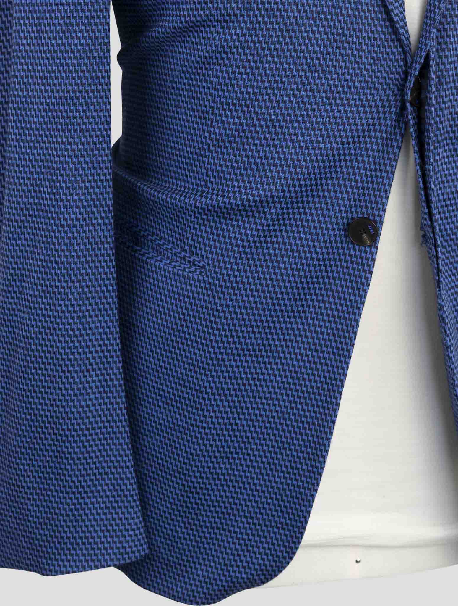 Kiton Knt Blue Cotton Cashmere Silk Suit