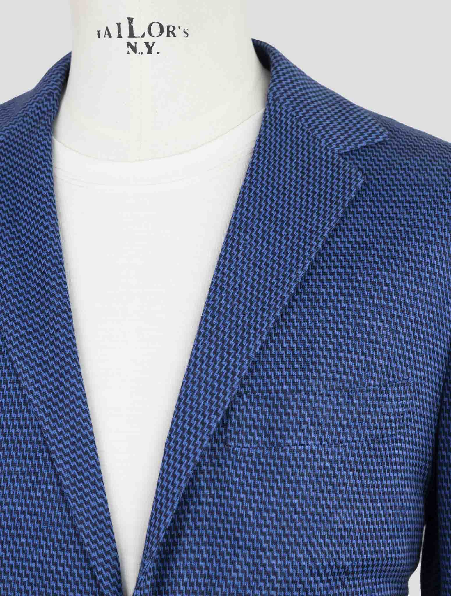 Kiton Knt Blue Cotton Cashmere Silk Suit