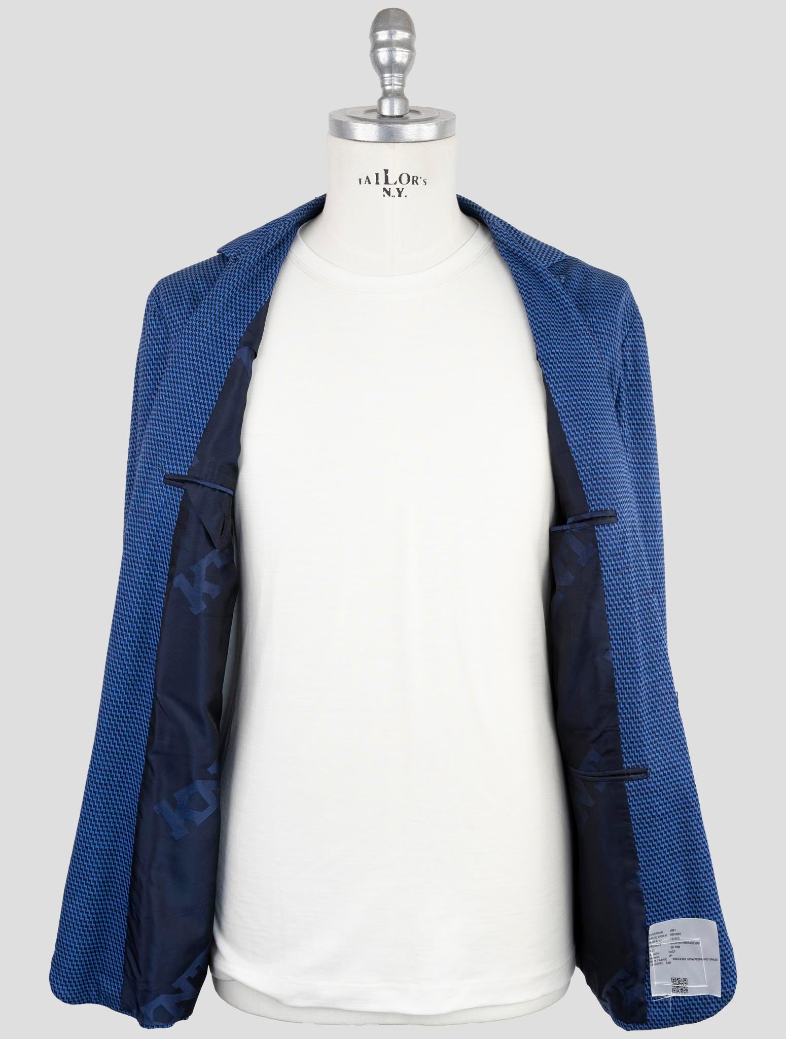 Kiton Knt Blue Cotton Cashmere Silk Suit