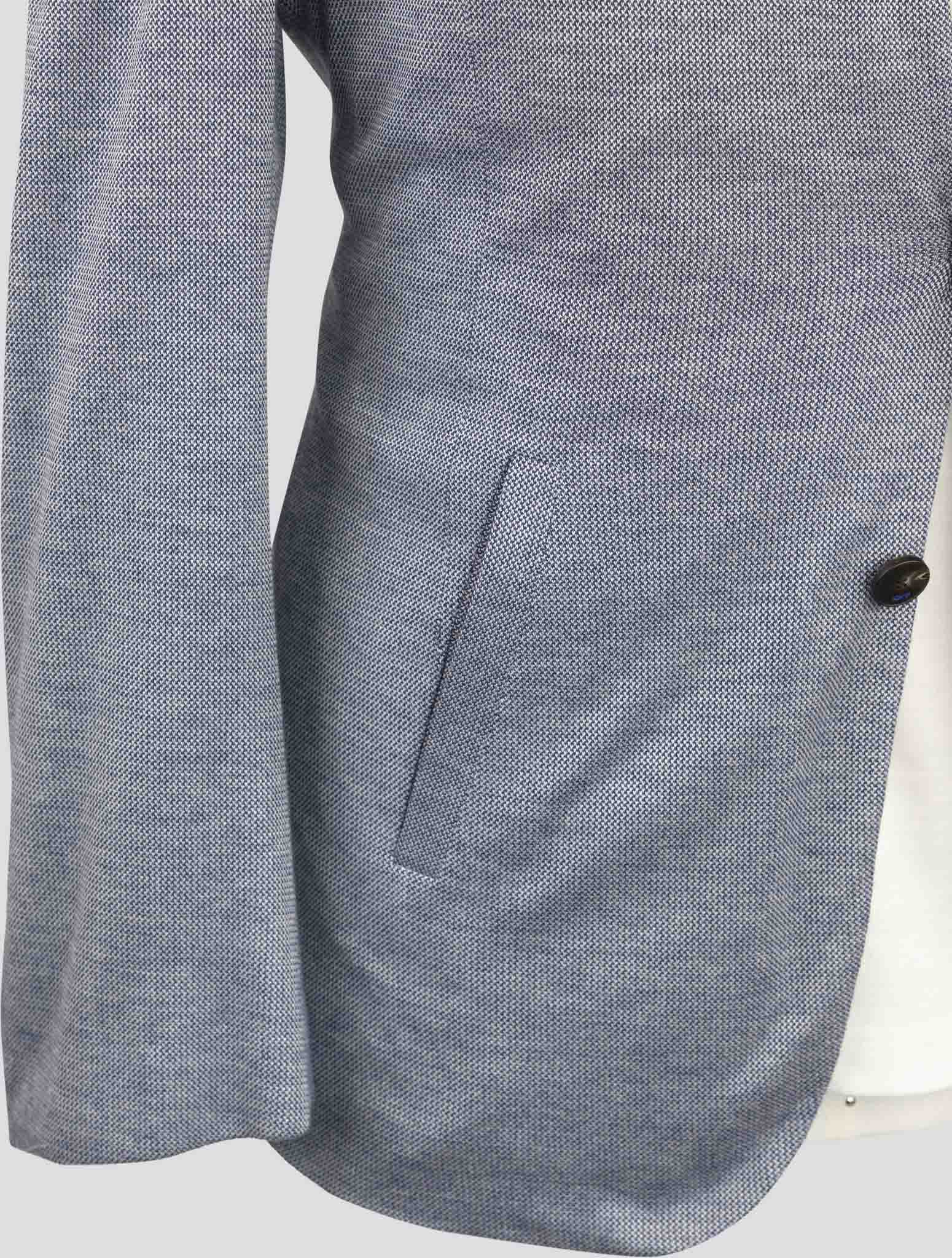 Kiton Knt Blue Cotton Cashmere Silk Suit