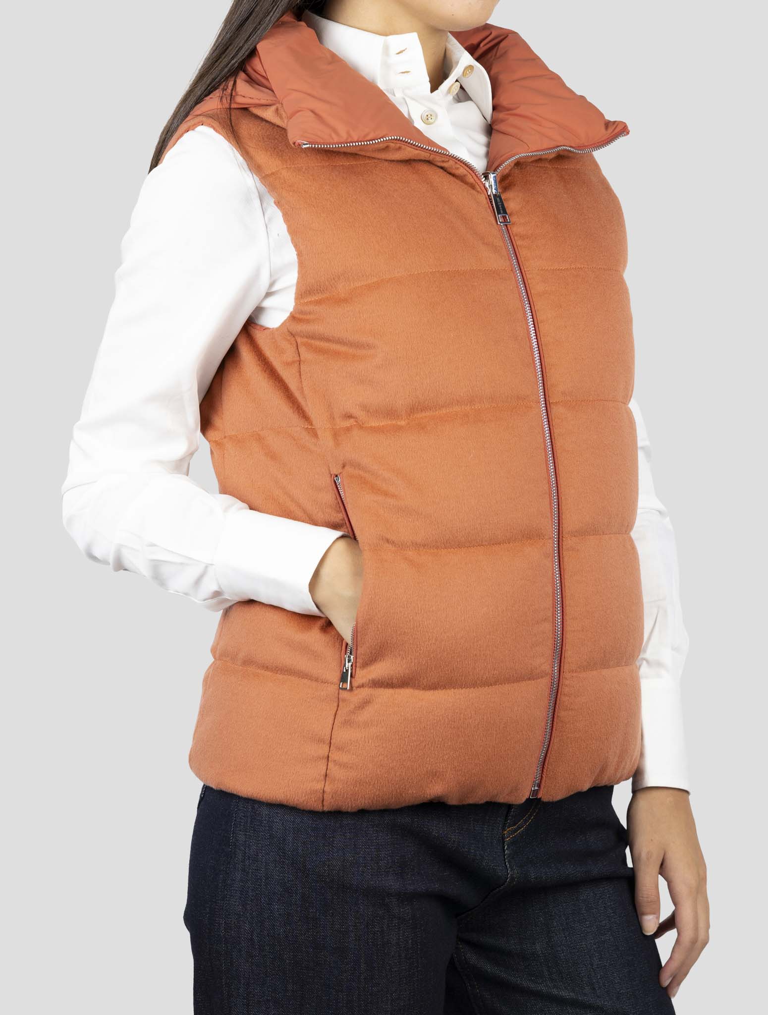 Kiton Pink Cashmere Reverse Coat Gilet