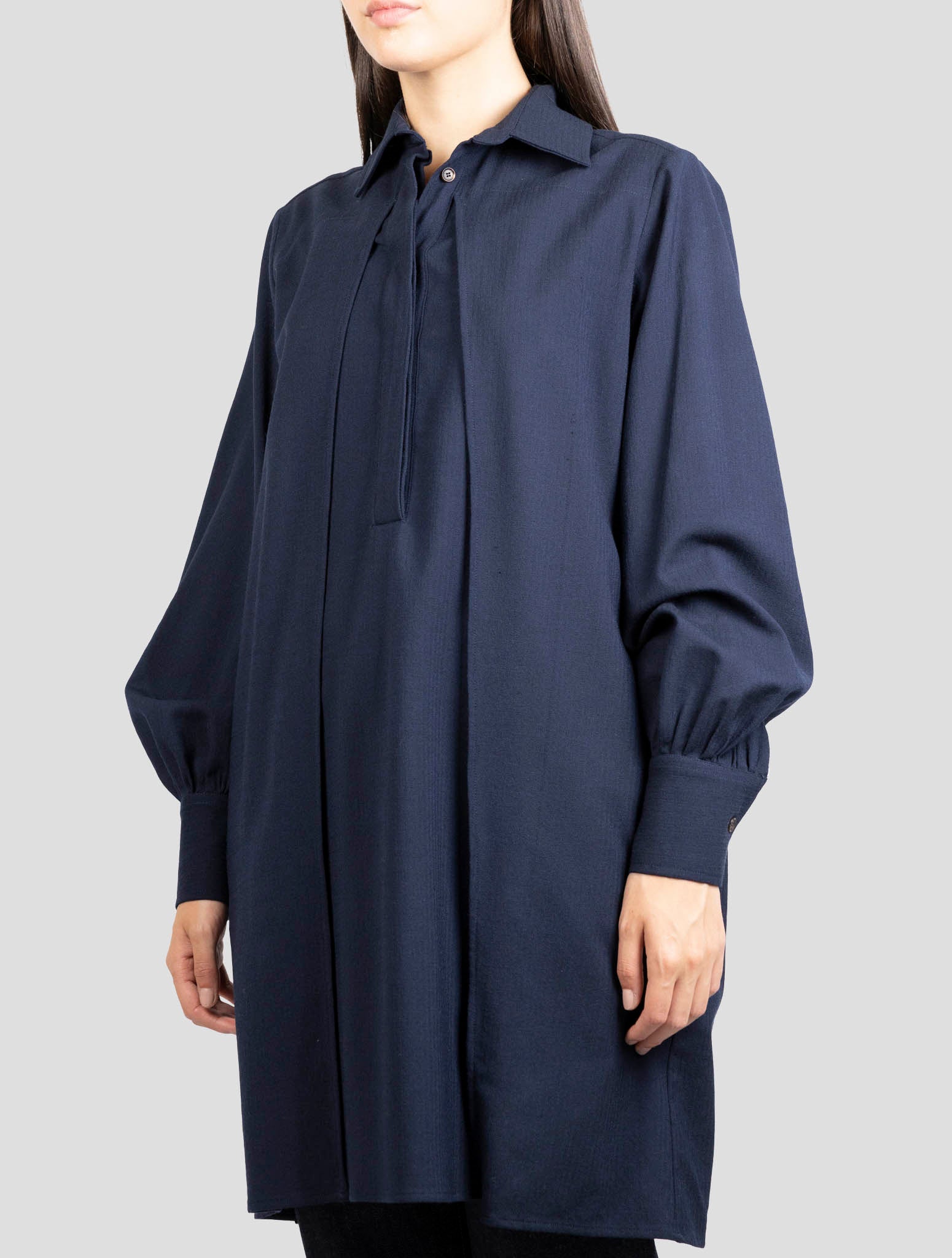 Kiton Blue Virgin Wool Pa Ea Dress