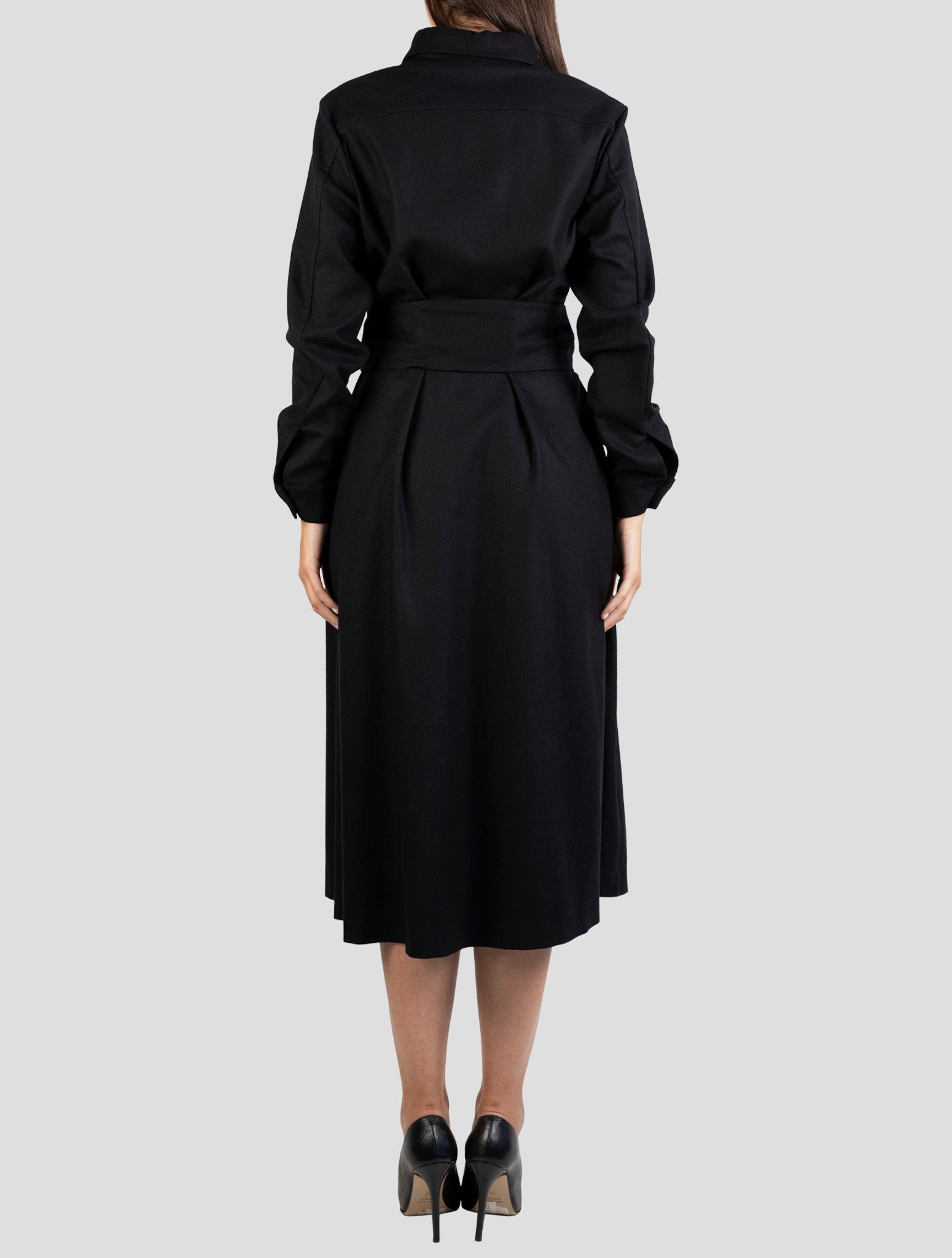 Kiton Black Virgin Wool Pa Ea Dress