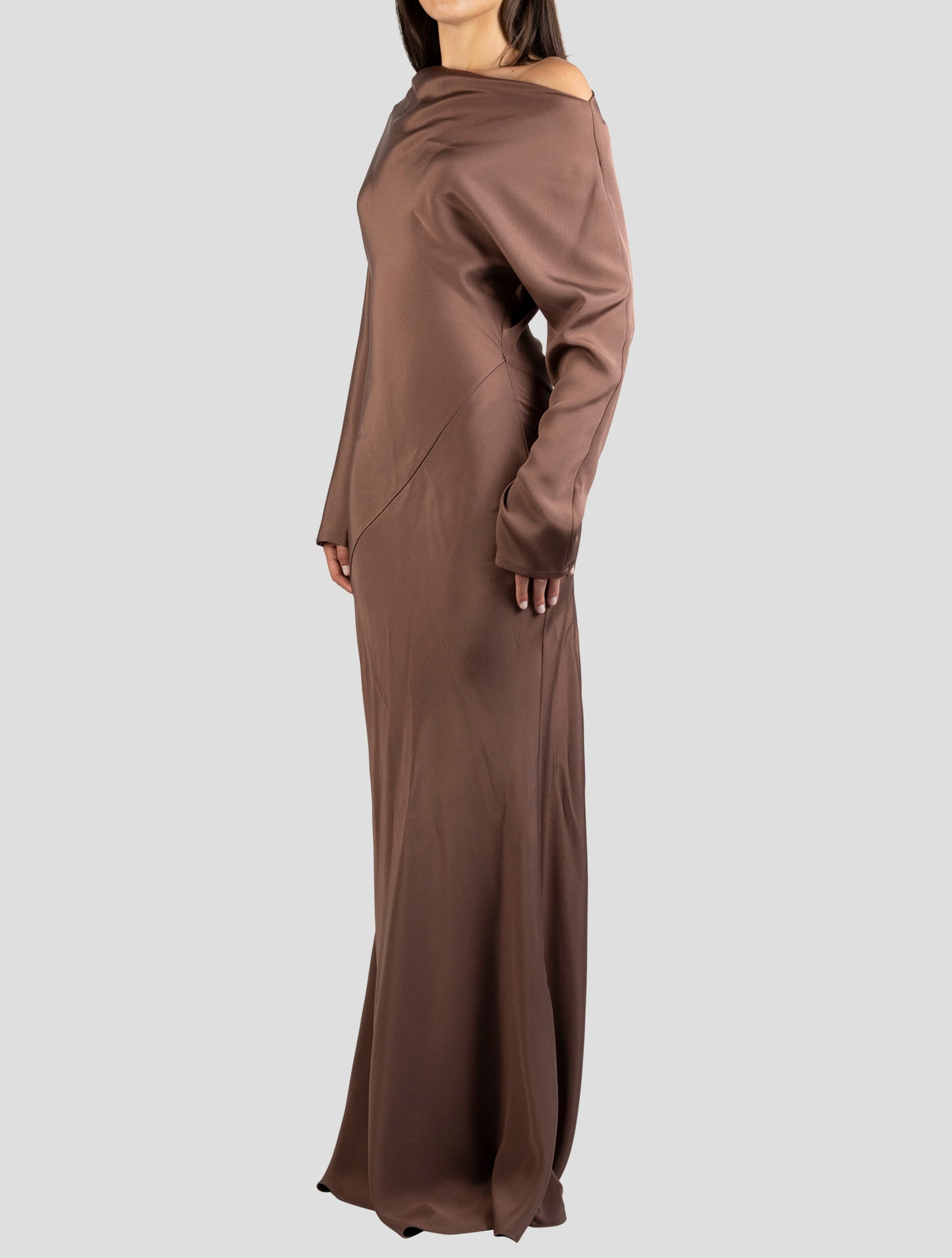 Kiton Brown Silk Ea Dress