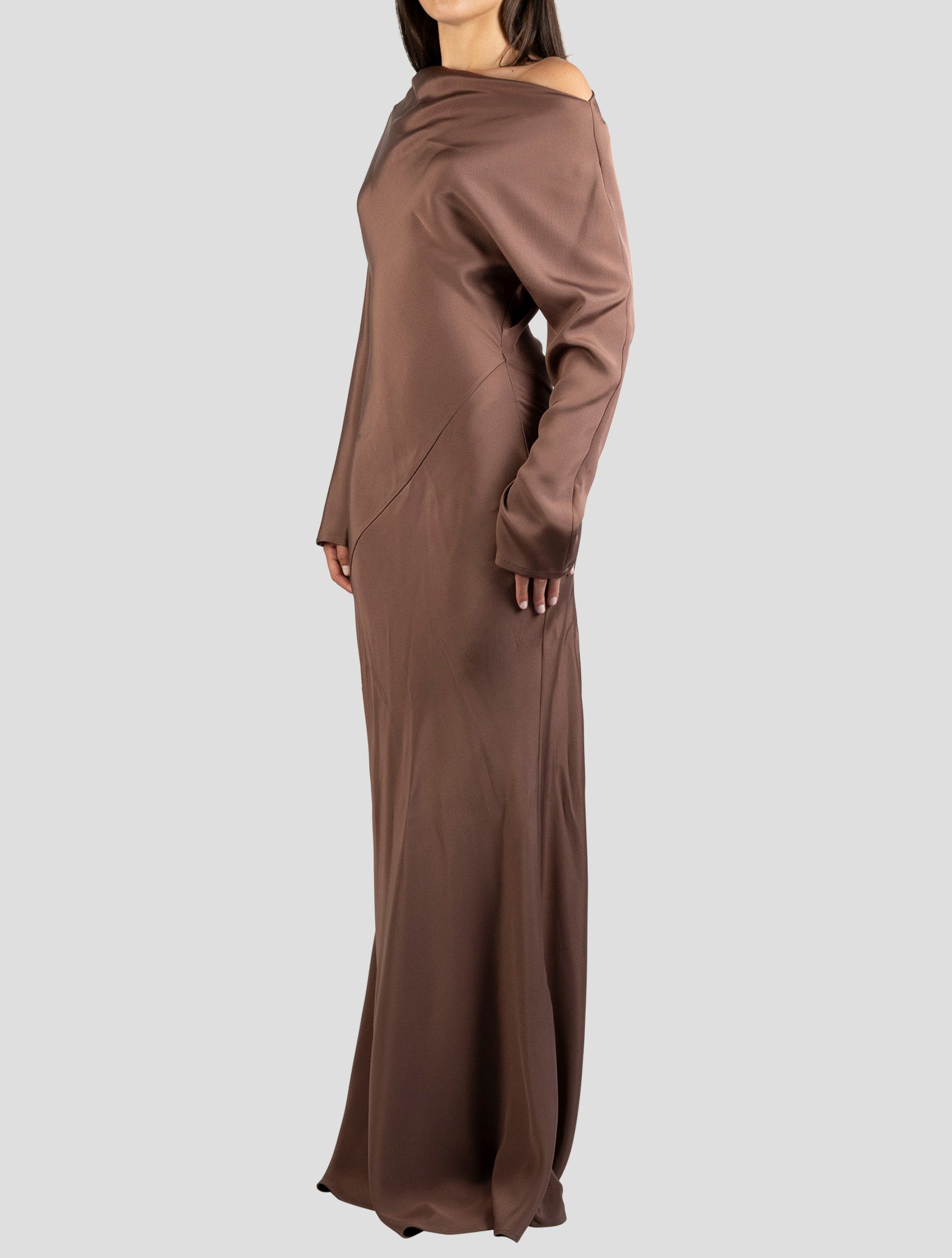 Kiton Brown Silk Ea Dress