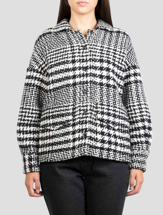 Kiton Black White Virgin Wool Cashmere Silk Blazer