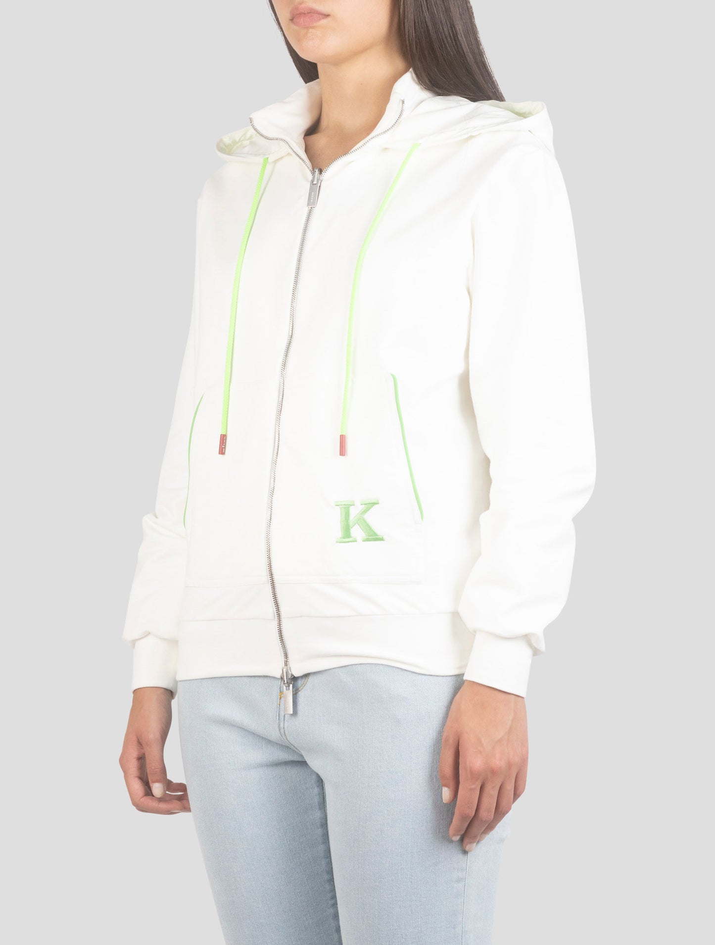 Kiton White Cotton Ea Sweater Full Zip