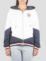 Kiton White Blue Cotton Sweater