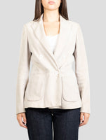 Kiton Green Leather Suede Blazer