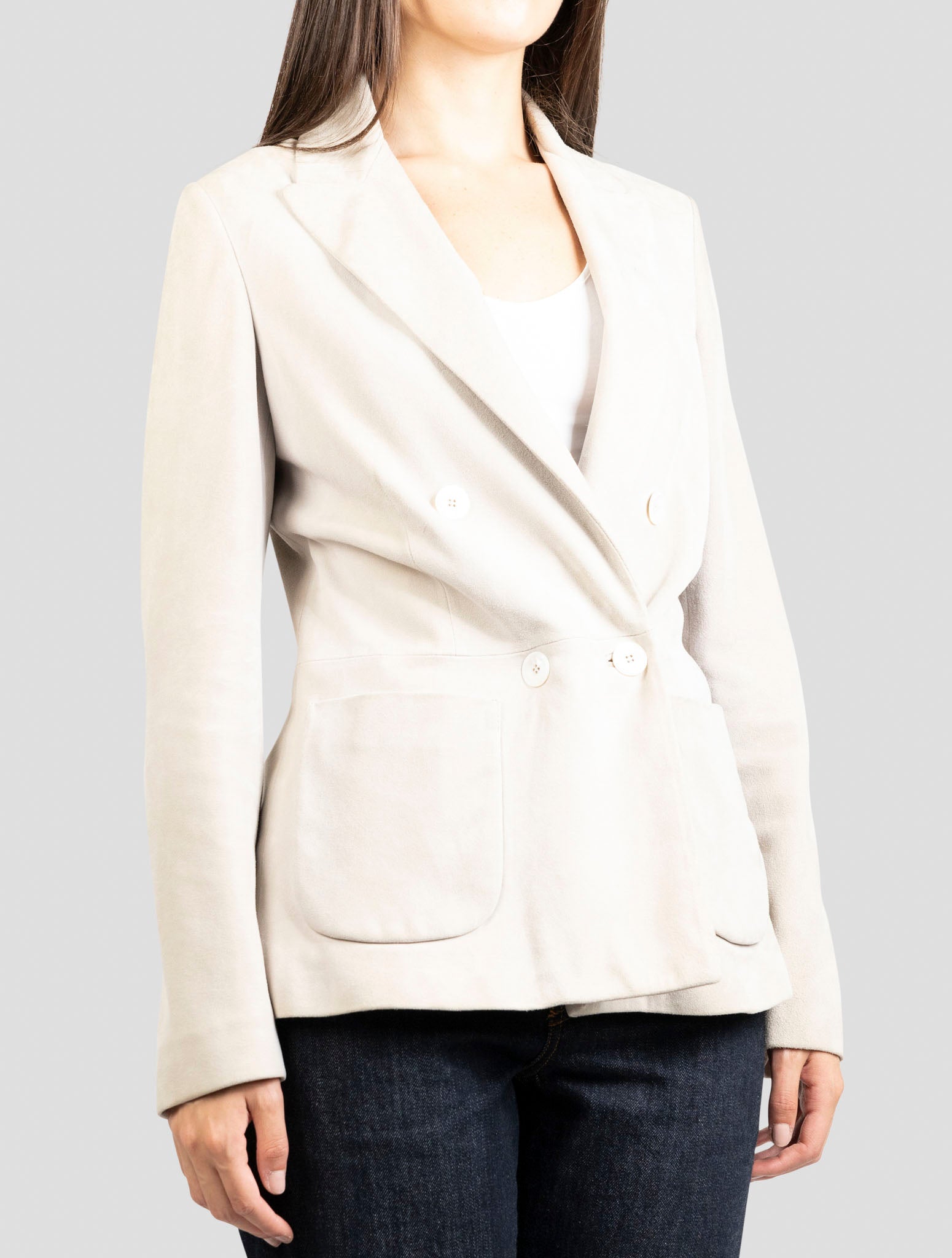 Kiton Green Leather Suede Blazer