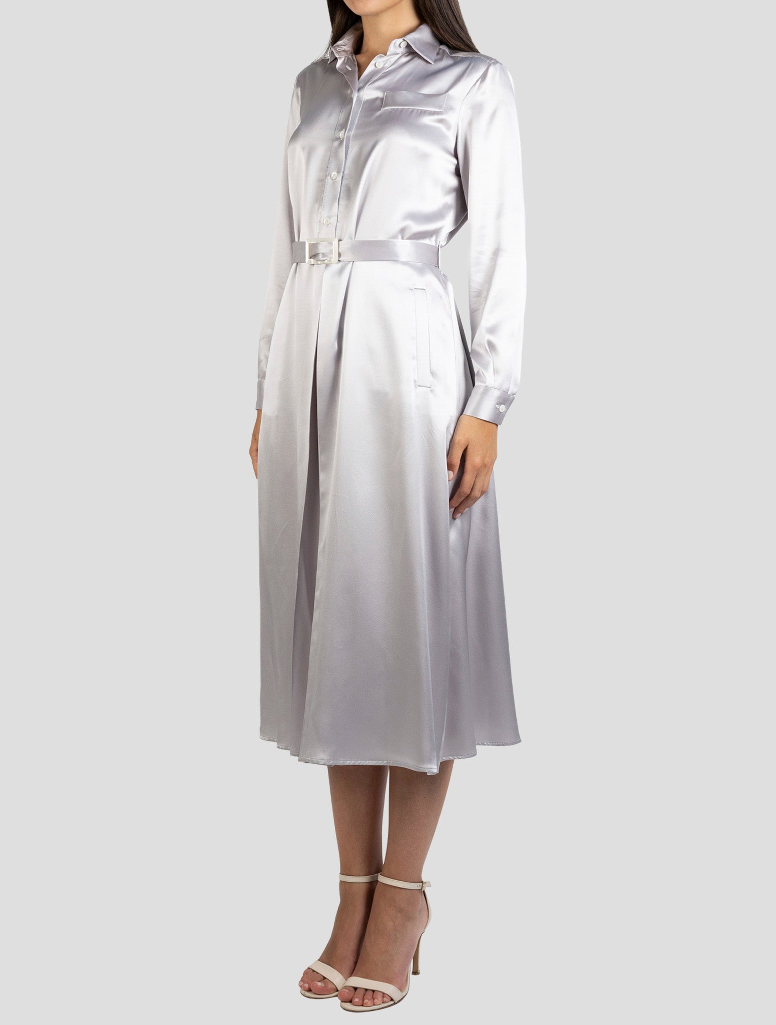 Kiton Gray Silk Dress