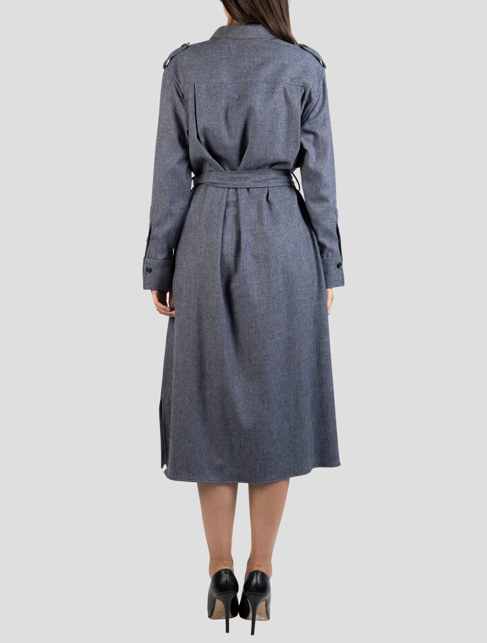 Kiton Gray Wool Cashmere Pa Ea Dress