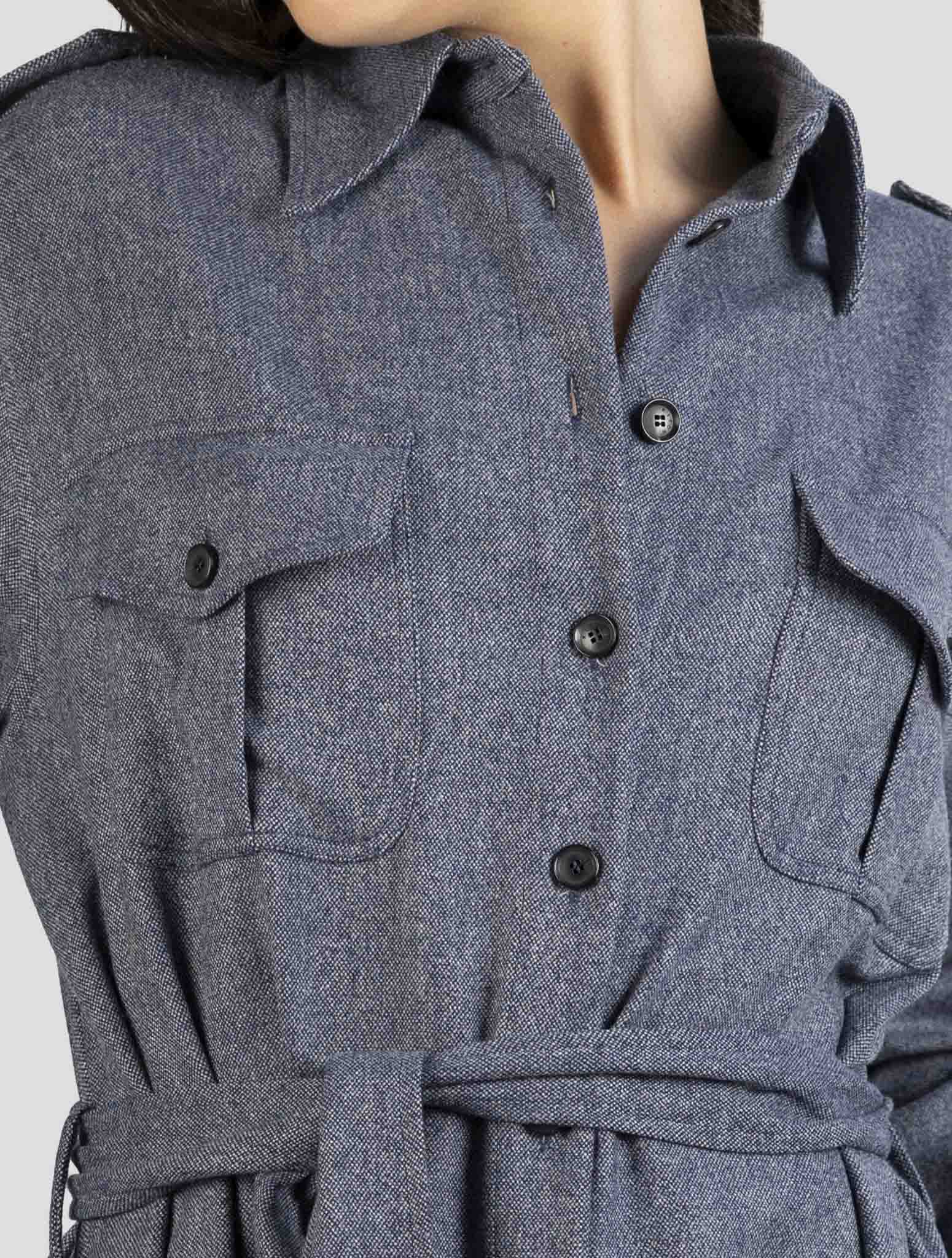 Kiton Gray Wool Cashmere Pa Ea Dress