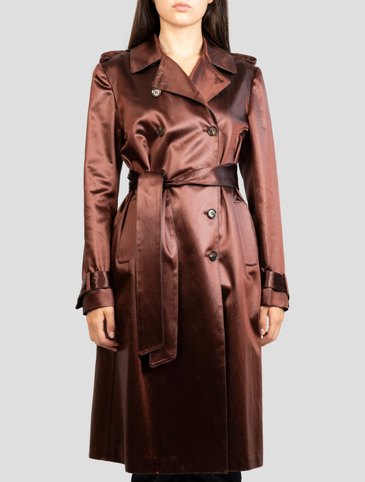 Kiton Burgundy Cotton Acetate Overcoat alternative color story