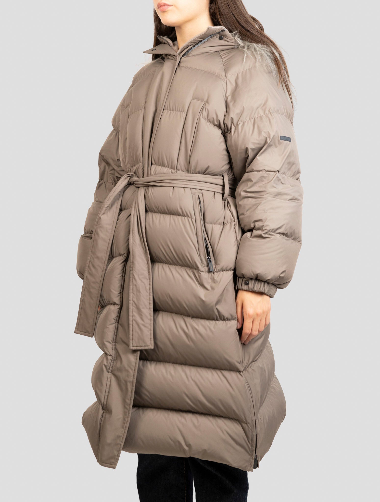 Kiton Taupe Pl Overcoat side view