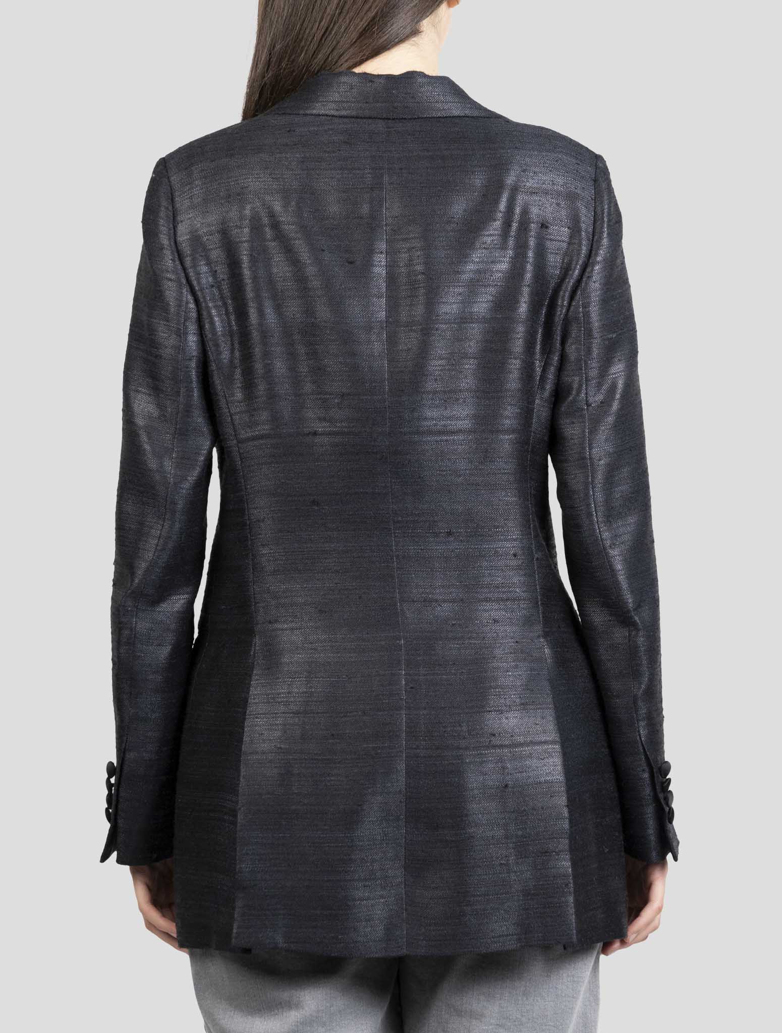 Kiton Black Silk Viscose Blazer