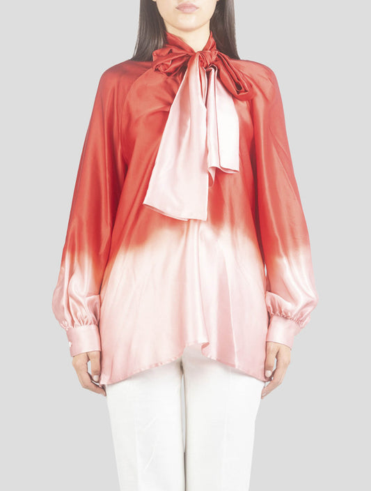 Kiton Red Pink Silk Shirt