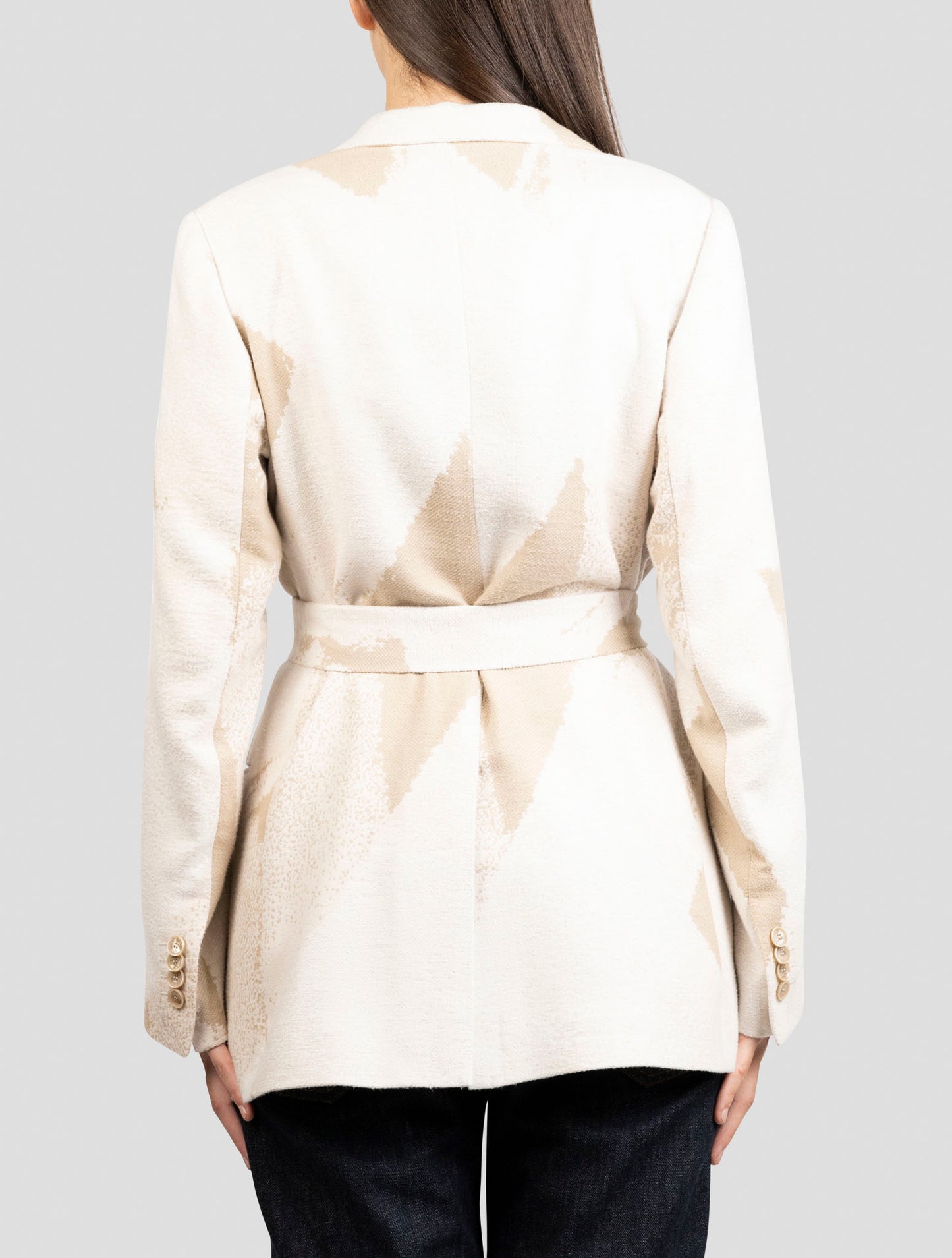 Kiton Beige Silk Blazer