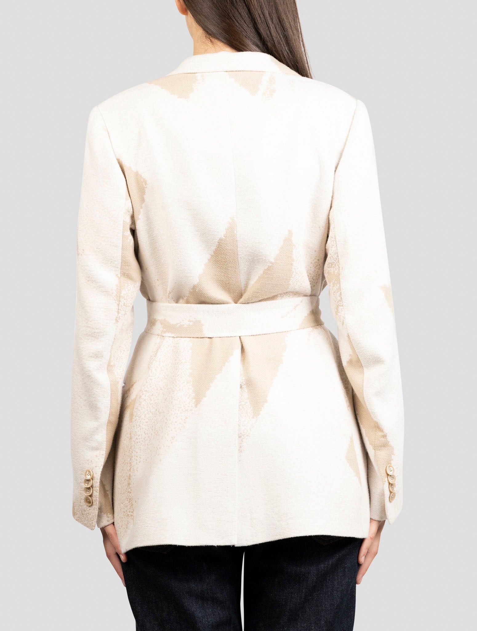 Kiton Beige Silk Blazer
