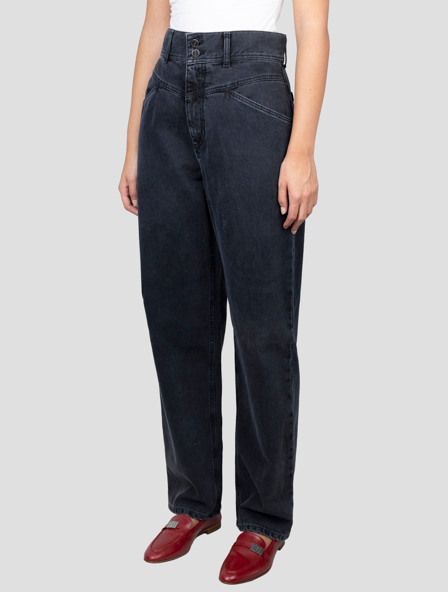 Kiton Dark Gray Cotton Jeans Detail