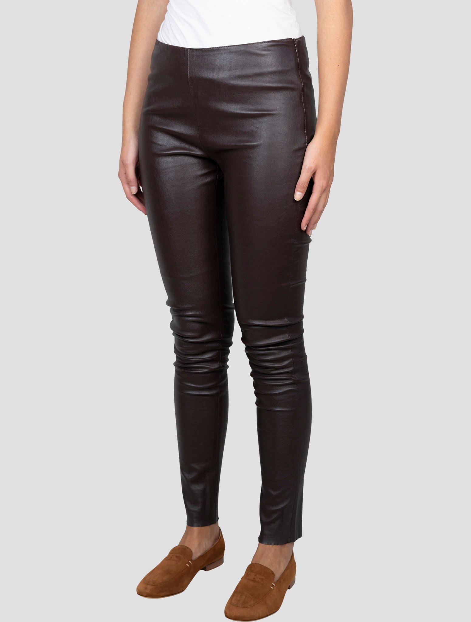 Kiton Brown Leather Pants