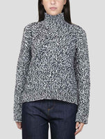 Kiton White Black Cashmere Sweater Turtleneck