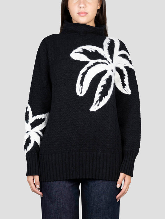 Kiton Blue White Cashmere Sweater Turtleneck