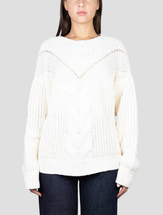 Kiton White Cotton Silk Sweater Crewneck