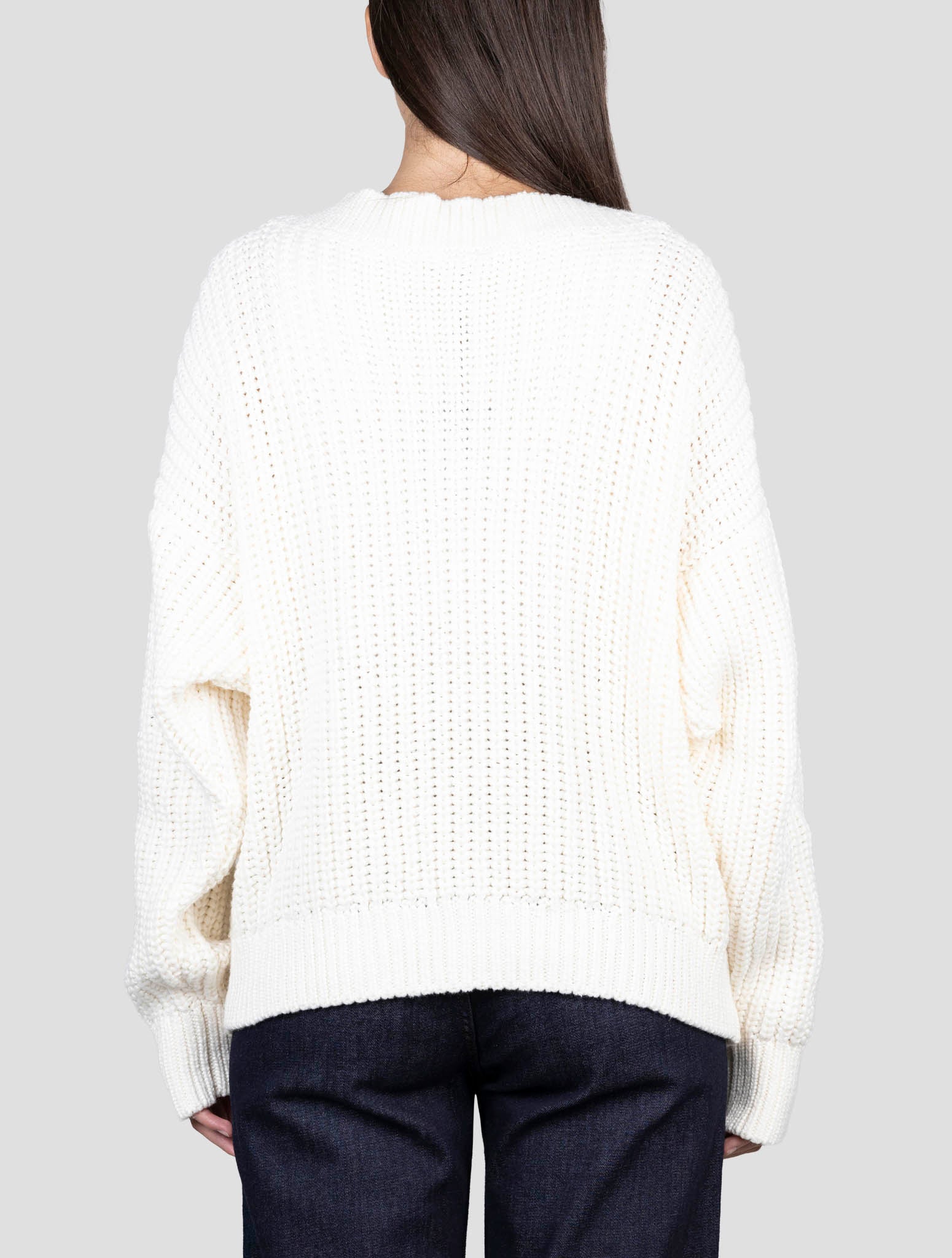 Kiton White Cotton Silk Sweater Crewneck
